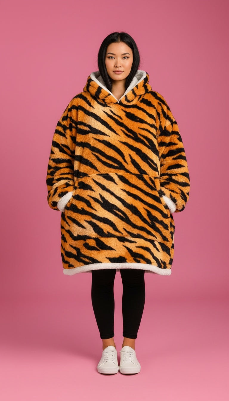 Tiger Print Big Hoodie