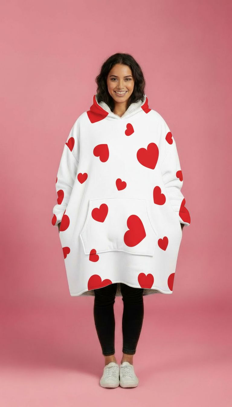 Red Hearts Big Hoodie