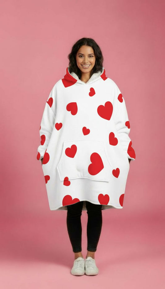 Red Hearts Big Hoodie
