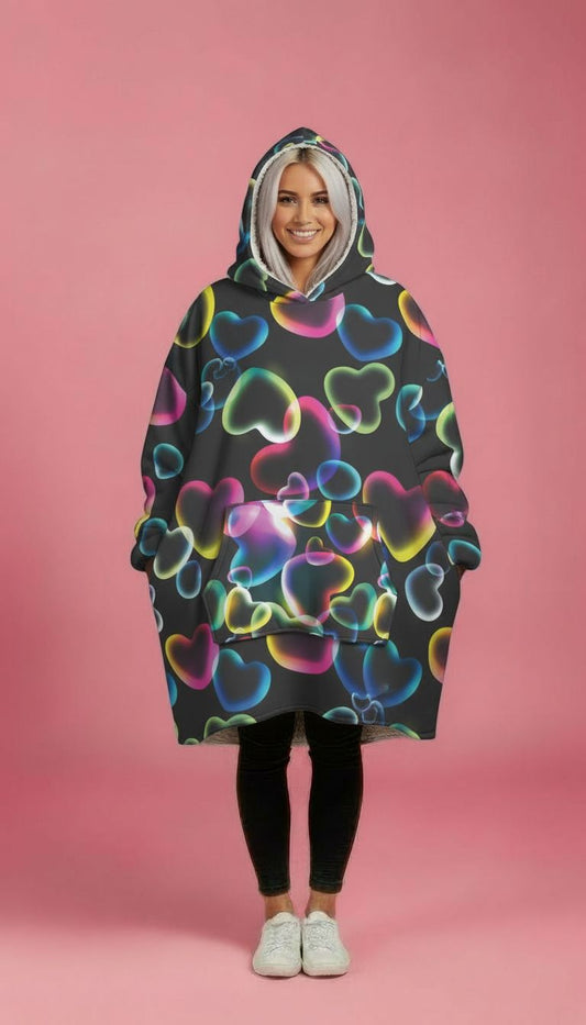 Rainbow Hearts Big Hoodie